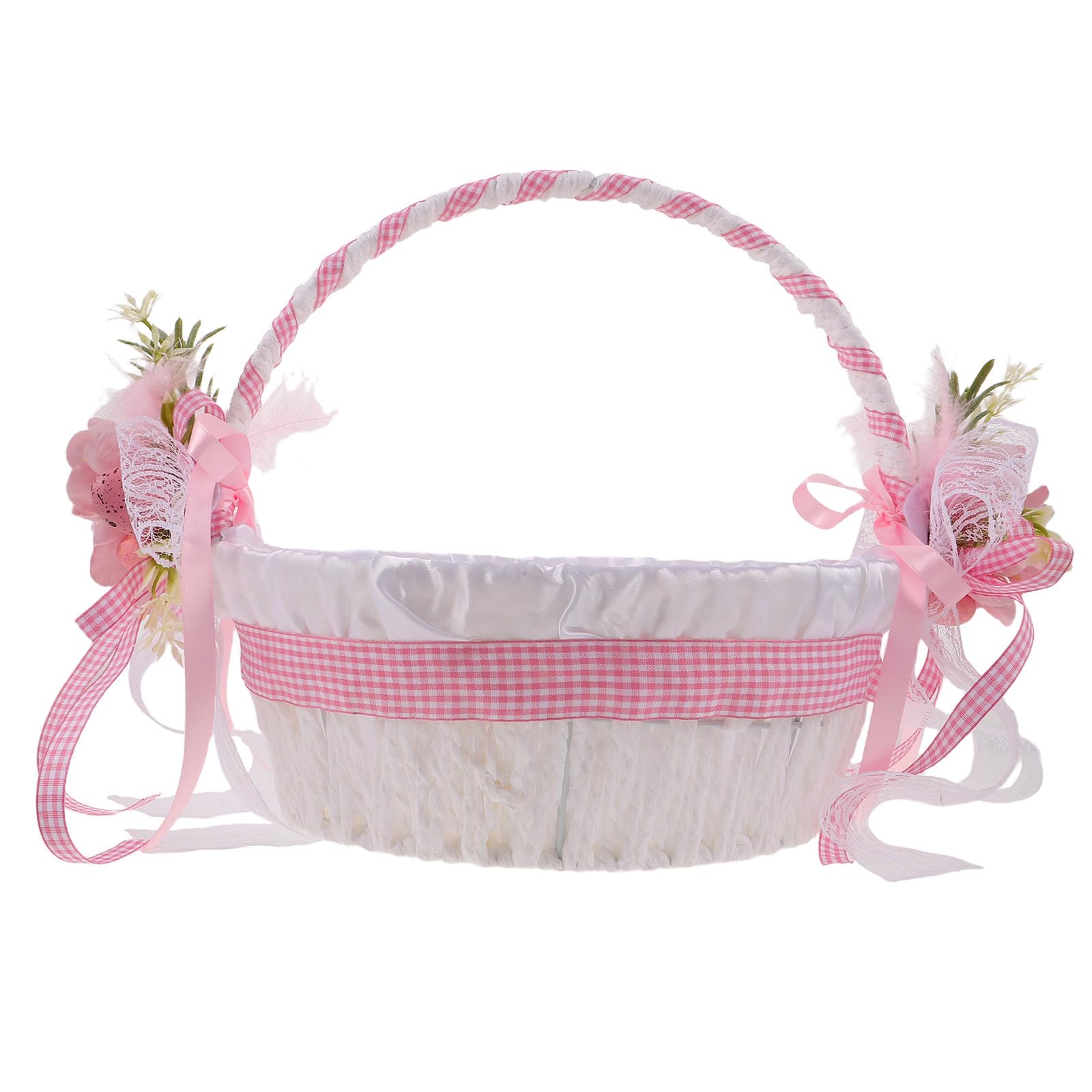 Panier de Pâques - Panier de demoiselle d'honneur avec anse - Sacs fourre-tout tressés pour œufs et bonbons, rangement pour jouets de bain et jouets d'enfants