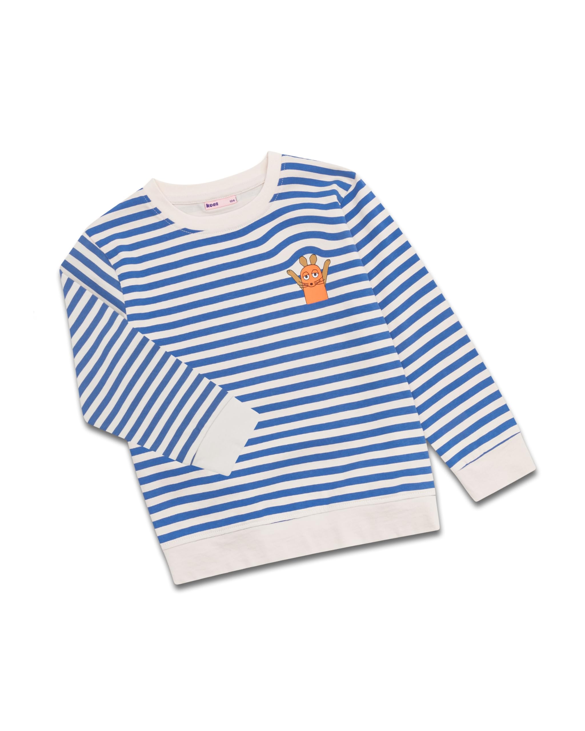 koaa Die Maus Stripes Longsleeve – Sendung mit der Maus, Kids Sweater, Pullover Sweatshirt Jungen, mädchen Langarmshirt, kinderpullover, Sweatshirts Langarm, kinderkleidung, 104-128