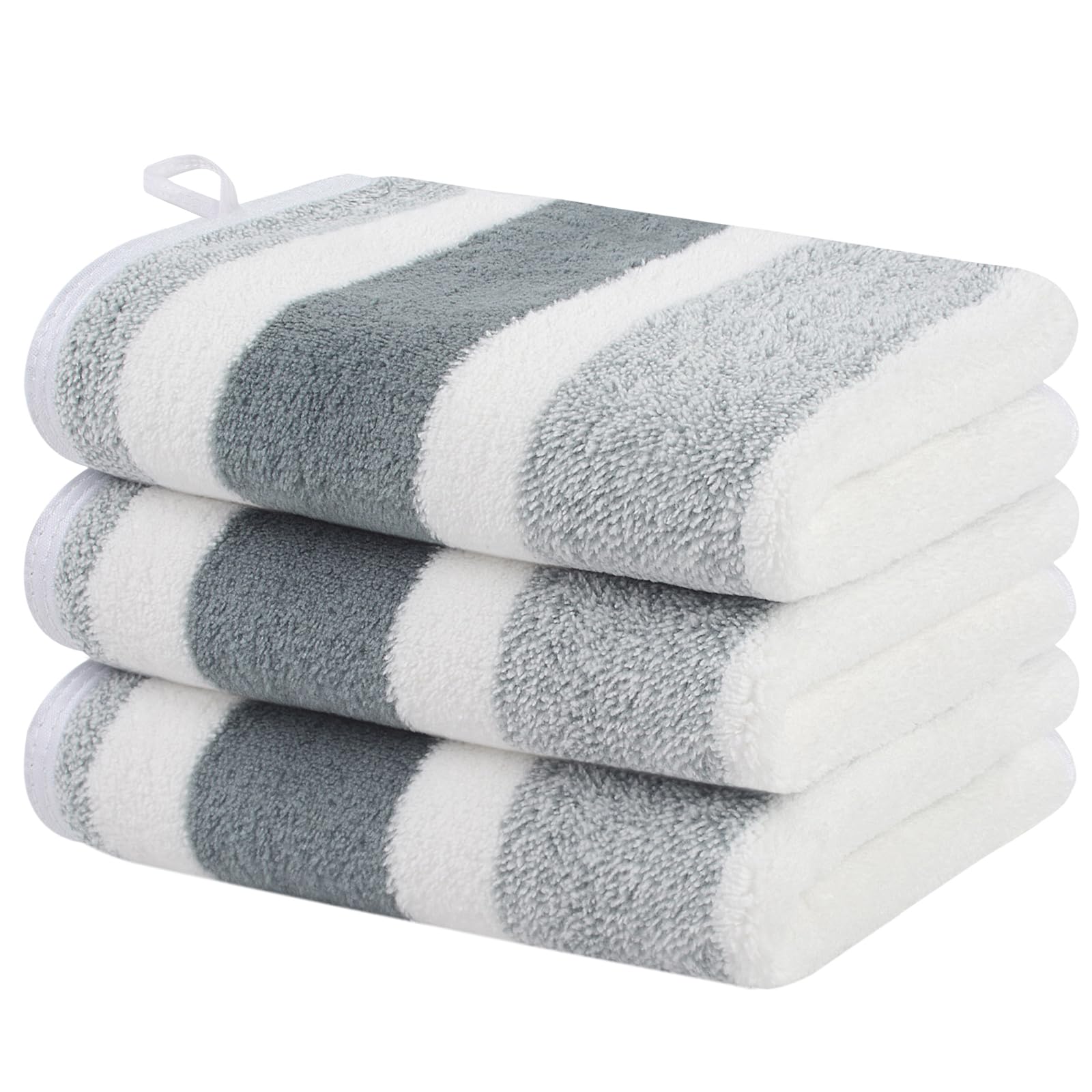 VIVOTE Microfibre Hand Towels for Bathroom with Hanging Loop, Ultra-Soft & Fluffy Hand Towels, Super Absorbent and Quick Drying Small Hand Towel 30×50cm Grey 3pcs — image 1