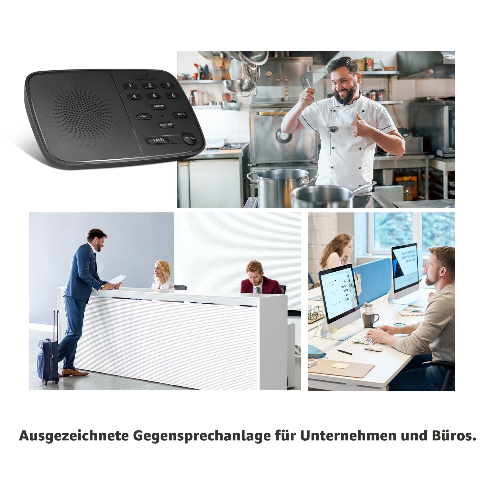 Hosmart Intercoms Wireless for Home UltraSpeak Pro, 2024 Full Duplex Wireless Intercom System for Business, Room to Room Intercom, Zwei-Wege-Echtzeit-Gegensprechanlage mit 1200 Fuß Reichweite (6