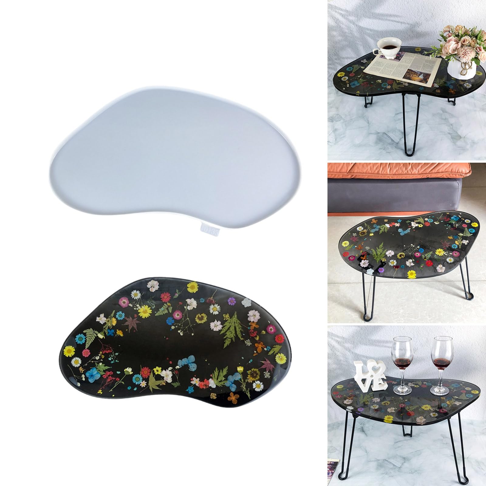 Moldes irregulares para hacer platos, moldes de mesa fáciles de usar, bandejas de almacenamiento, suministros de manualidades para proyectos de arte y manualidades, forma artística