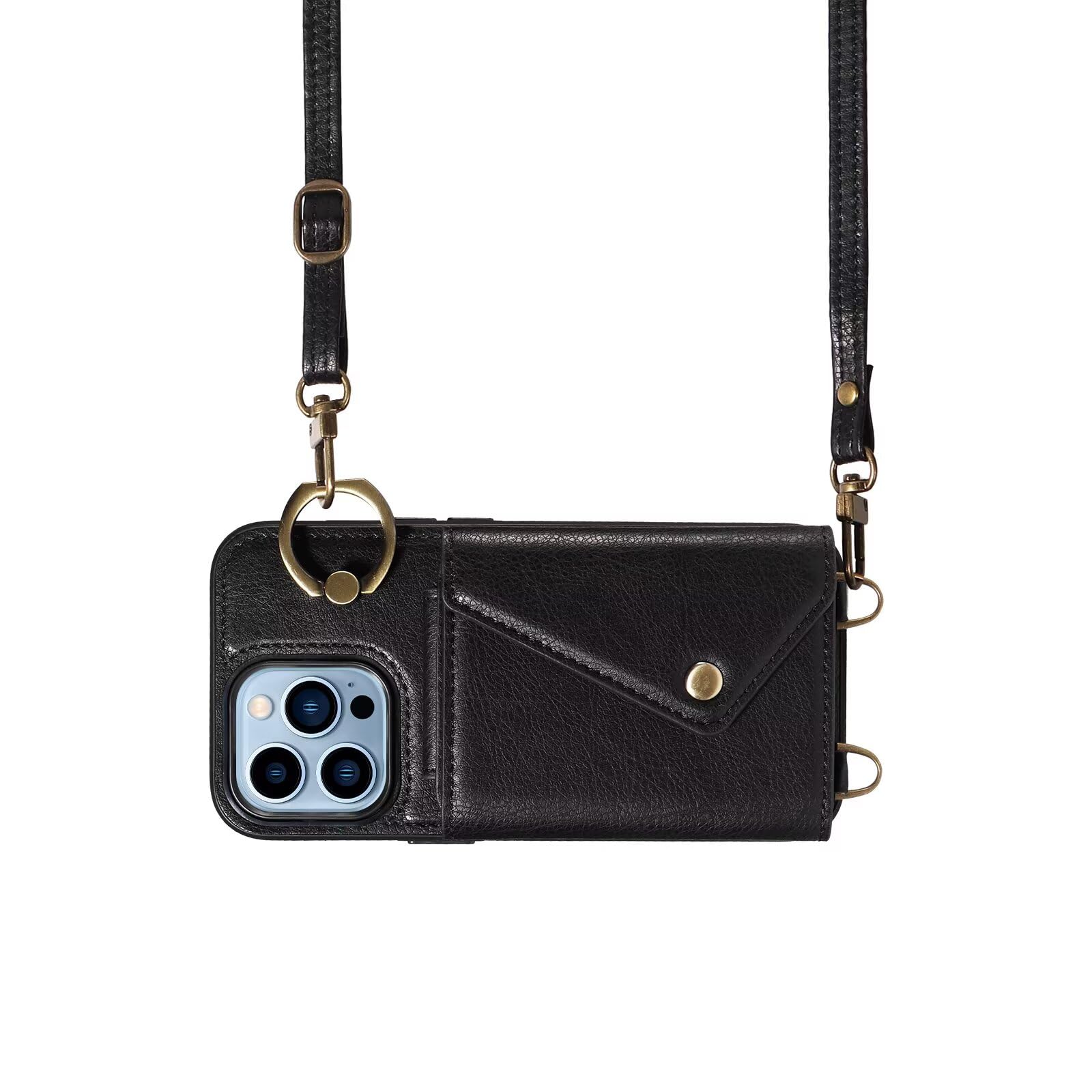 Étui en cuir iPhone 13 Pro noir premium ajusté et antichoc - 8