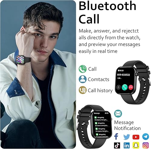 Miniatura 2 de Reloj inteligente (respuestahacer llamada), 2023 más nuevo reloj inteligente de 1.96 pulgadas para hombres y mujeres IP68 impermeable, reloj