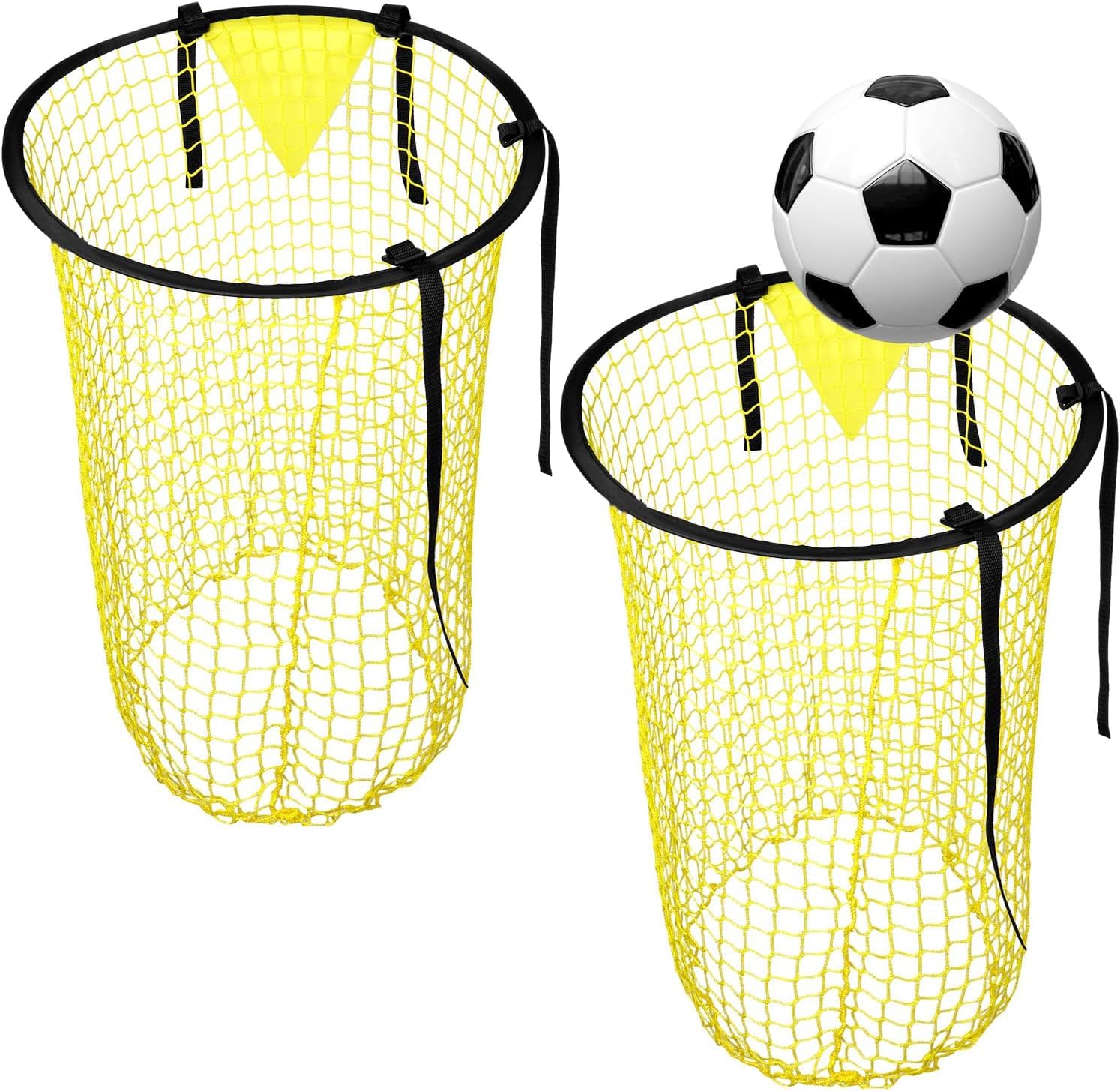 2Pcs Football Top Bins Target Net, Hanging Goal Shooting Practice Net for Free Kick Penalty Kick Accuracy Training, Football Training Equipment Aid