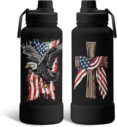 Miniatura 28 de Regalos de gatos para los amantes de los gatos, botella de agua aislada de 34 onzas, botella deportiva de acero inoxidable con tapa de boquilla, sin