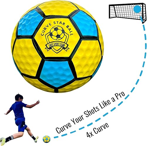 Miniatura 5 de Safe Sport Gear Curve Star Swerve - Balón de fútbol súper curvado que niños y niñas pueden patear con facilidad, gran regalo de fútbol para niños,
