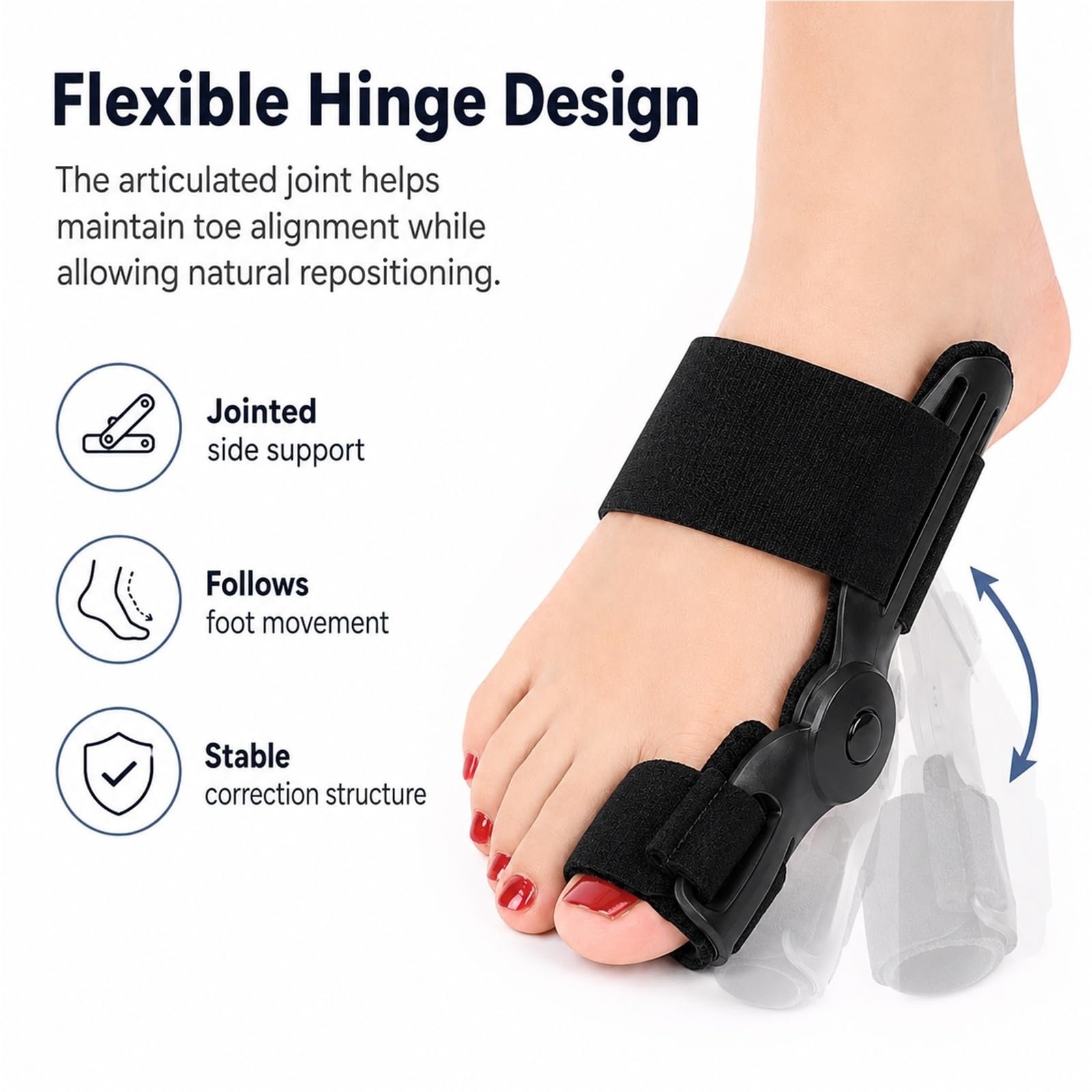 Hallux Valgus Korrektur Damen Herren Verstellbare Orthopädische Ballenzeh Schiene Atmungsaktiv Anti Rutsch Zehenspreizer zur Schmerzlinderung Fußkorrektur Universal