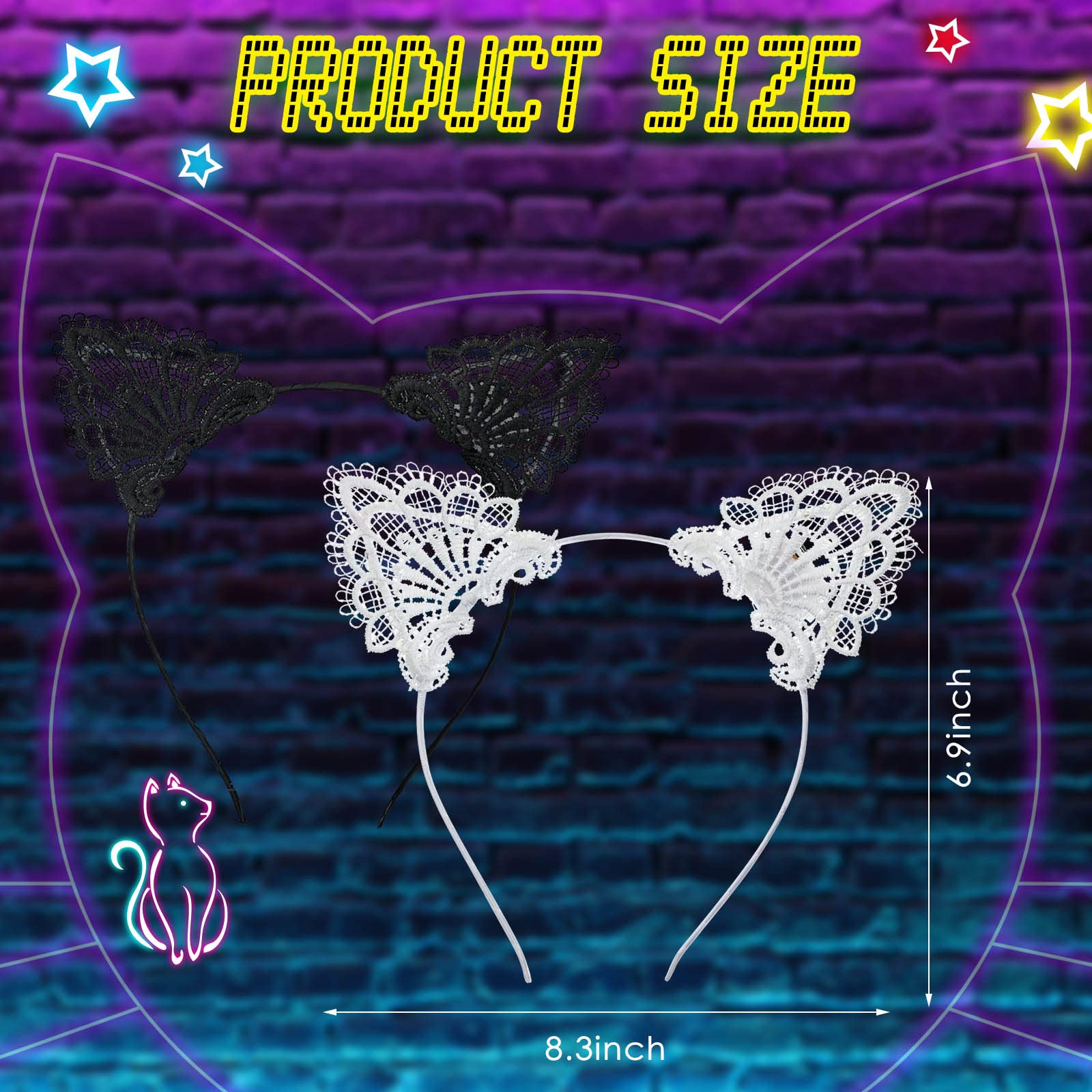 Amazon.com : Juexica 4 Pcs Christmas Light up Cat Ears  display picture 2