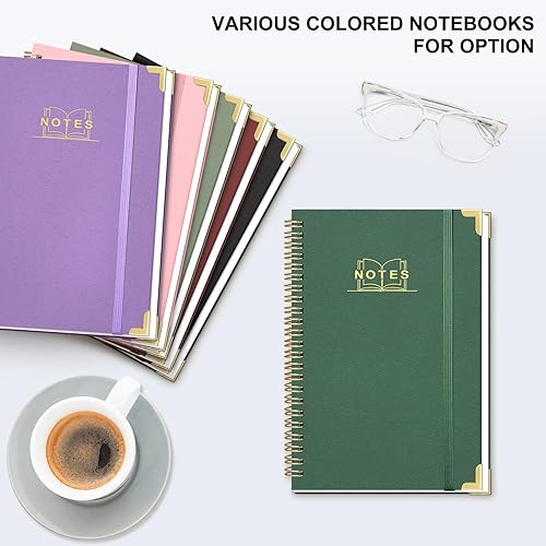 Miniatura 6 de Cuaderno de espiral rayado, cuaderno A5 de tapa dura en espiral para el trabajo, 5.7 x 8.2 pulgadas, cuadernos de papel grueso de 3.53 ozm