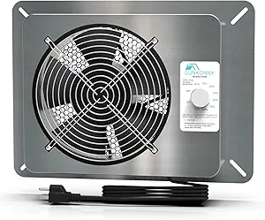 Stainless Steel Crawl Space Vent Fan - 780 CFM Air Out Ventilator Fan with Humidistat Dehumidistat, IP55 Rated Exhaust Fan with Metal Fan Cage for Crawlspace Basements Garage Attic