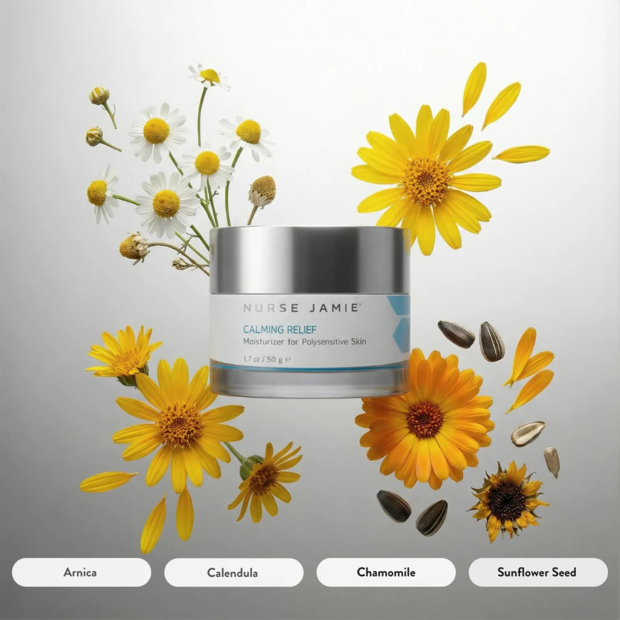 Nurse Jamie Calming Relief Moisturizer – Lightweight Face Cream for Redness, Irritation & Sensitive Skin