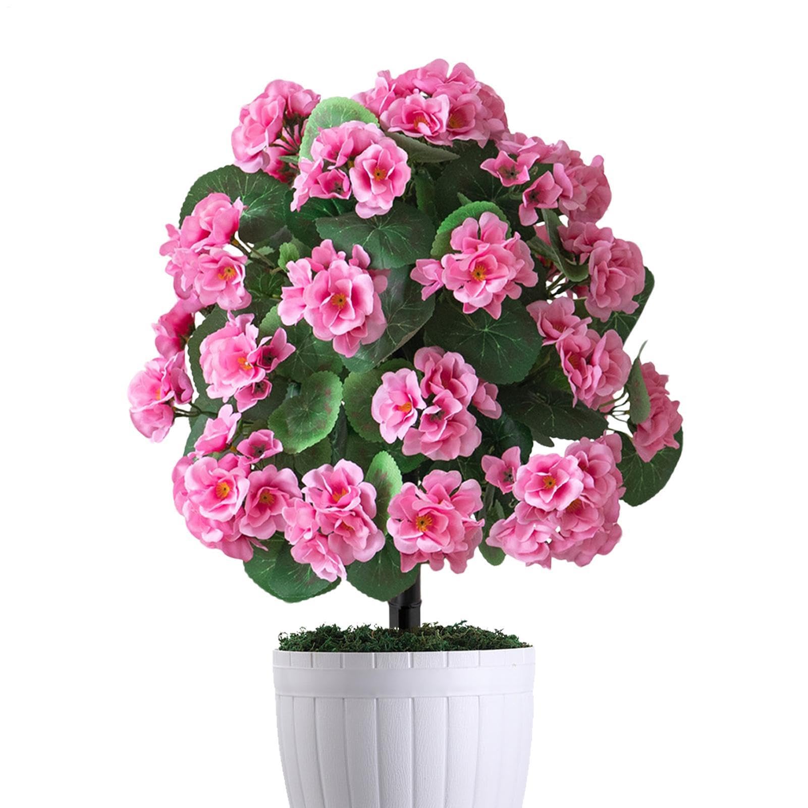 Flores artificiales de begonia para exterior y decoraciones de jardín
