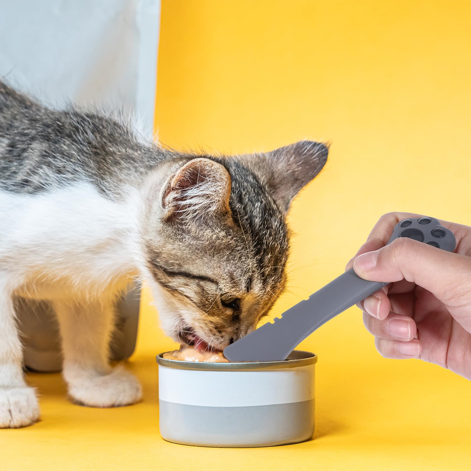 2 Stück Katzenfutter Löffel Silikon - Niedliche Pfoten-Spatel Für Nassfutter Dosen