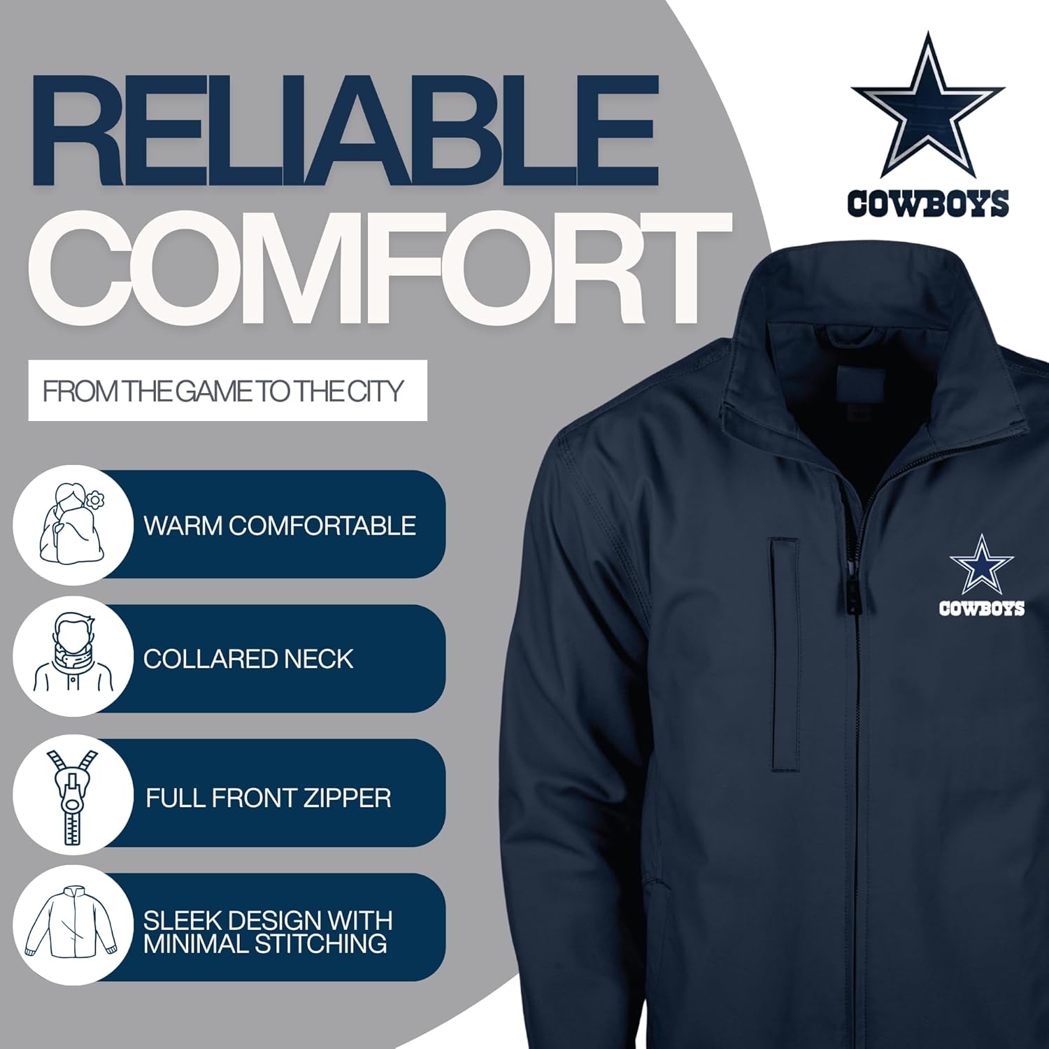 Dunbrooke Men's NFL Journey Workwear Tri-Blend Full-Zip Jacket