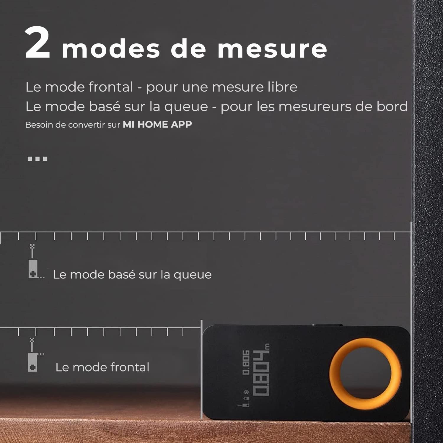 HOTO Dalmierz laserowy, miernik laserowy odległości 0,05-30 m, miernik laserowy z Bluetooth, dokładność ± 2 mm, jednostki M/Ft wyświetlacz OLED|Ładowanie Type-C|Nadaje się do dekoracji domu i