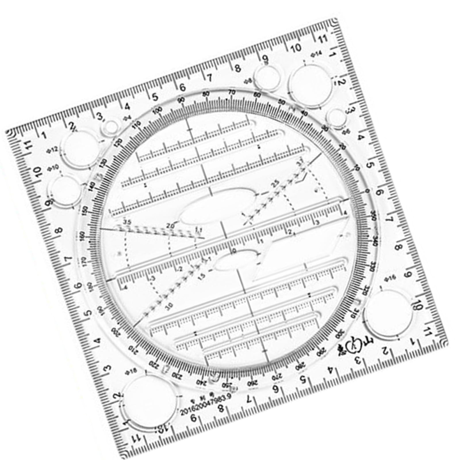Geometric Ruler Rotatable Ruler Drawing Template Tool Draft Circular Drawing Template Geometric