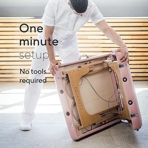 Miniatura 5 de Luxton Home Mesa de masaje de espuma viscoelástica prémium para mujer con agujeros para el pecho personalizados y sábanas personalizadas, estuche de