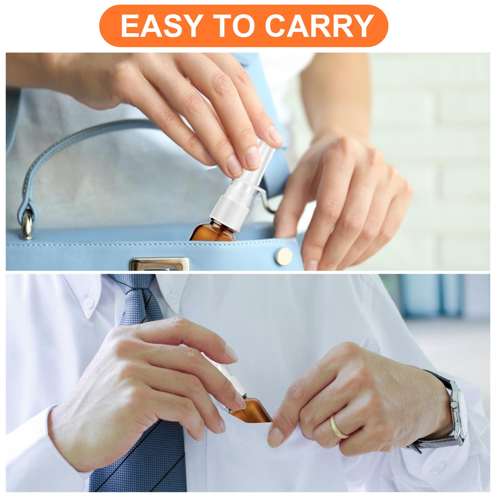 Lot de 5 flacons de spray nasal vide 30 ml en verre vaporisateur nasal à remplir, vaporisateur nasal réutilisable avec pipettes d'entonnoir pour solution saline parfum huile essentielle