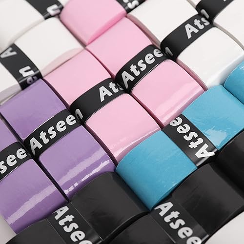 Miniatura 7 de Cinta de agarre para raquetas de tenis, paquete de 6, 12 o 30 unidades, cinta de agarre para raqueta que se mantiene seca y absorbe el sudor con