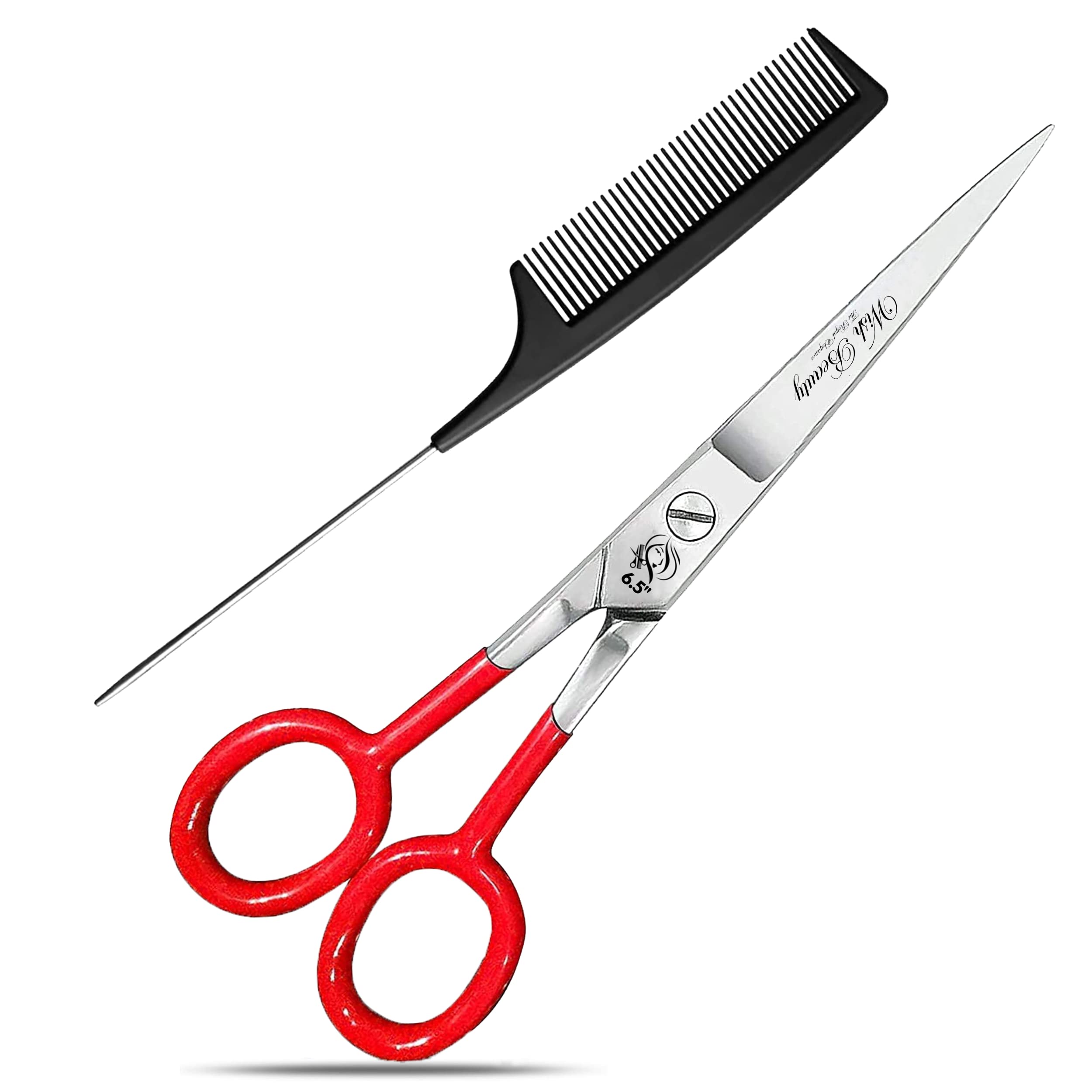 Wish Beauty,The Royal Elegance Red Handel Professional Hairdressing Scissors Barber Salon Hair Cutting Sharp Razor Shear (6.5")