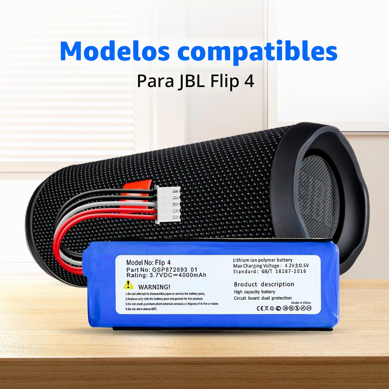 Batería de 4000 mAh para JBL Flip 4, Flip 4 Special Edition, GSP872693 01+herramientas de reparación