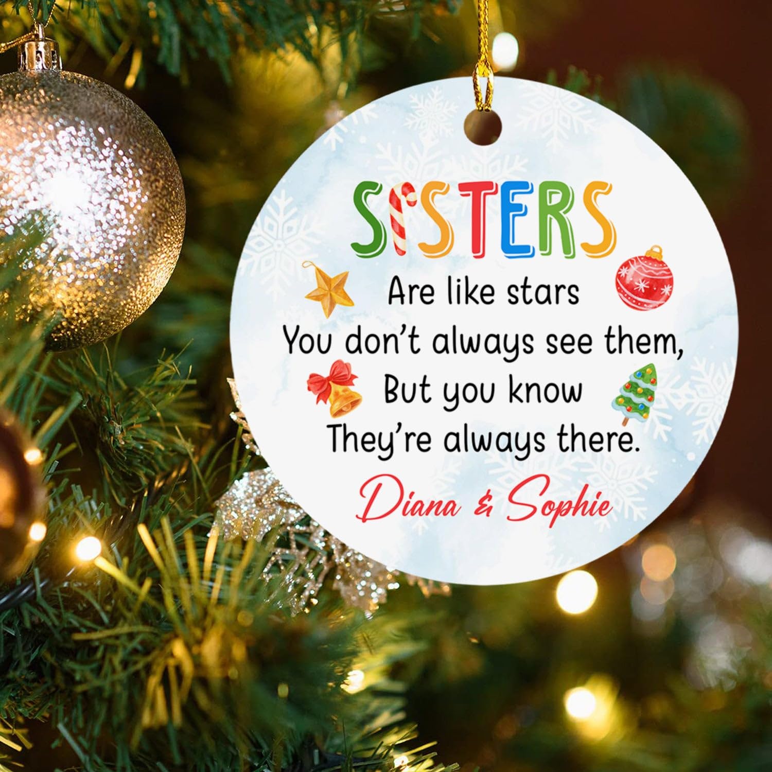 Best Friend Ornaments Personalized Acrylic Ornament - Gift For Sisters, Besties - NA94 Bestie Ornament