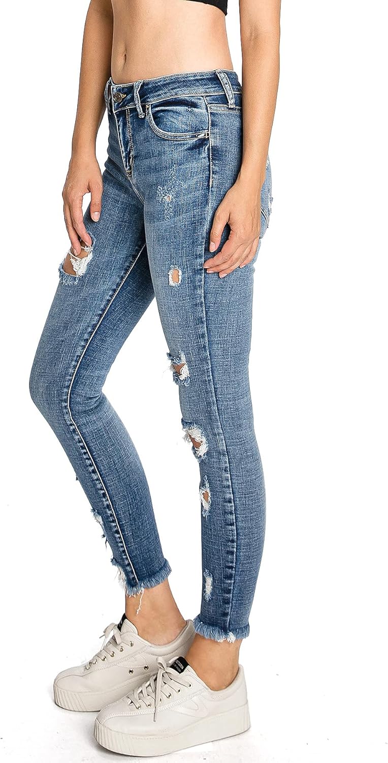 Cello Jeans Women's High Rise Skinny Jeans - Stretchy Denim With 5 Pocket Design