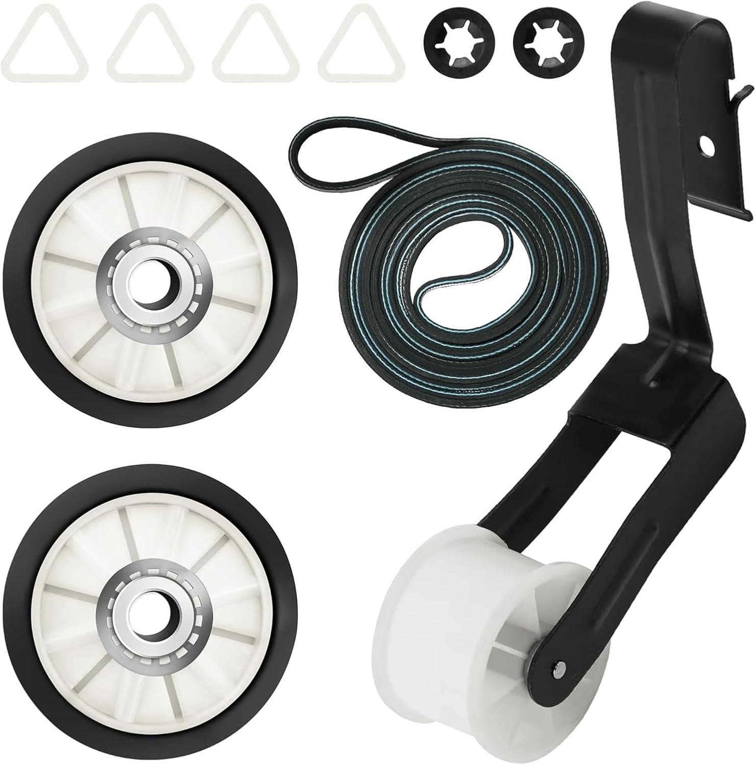 4392065 Dryer Repair Kit with 341241 Dryer Belt, 349241t Drum Roller Kit, 691366 Idler Pulley- Fit for Whirl.pool Ken.more Cros.ley May.tag Ama.na Dryer, Replaces AP3131942 AP6010582 WP691366