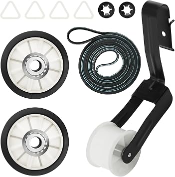 4392065 Dryer Repair Kit with 341241 Dryer Belt, 349241t Drum Roller Kit, 691366 Idler Pulley- Fit for Whirl.pool Ken.more Cros.ley May.tag Ama.na Dryer, Replaces AP3131942 AP6010582 WP691366