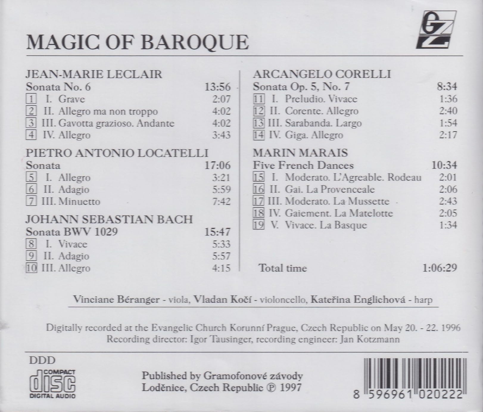 Sonates Baroques pour Alto, Cello & Harpe