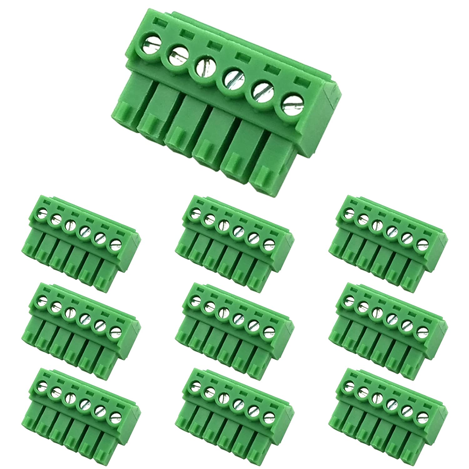 Bloque de terminales enchufable verde de 3,5 mm para PCB con tornillo 8