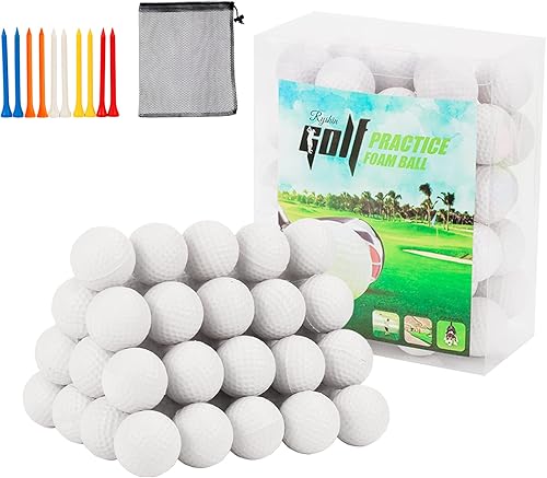 Paquete de 50 pelotas de práctica de golf de espuma, sensación realista y vuelo limitado de larga duración, suaves para entrenamiento en interiores
