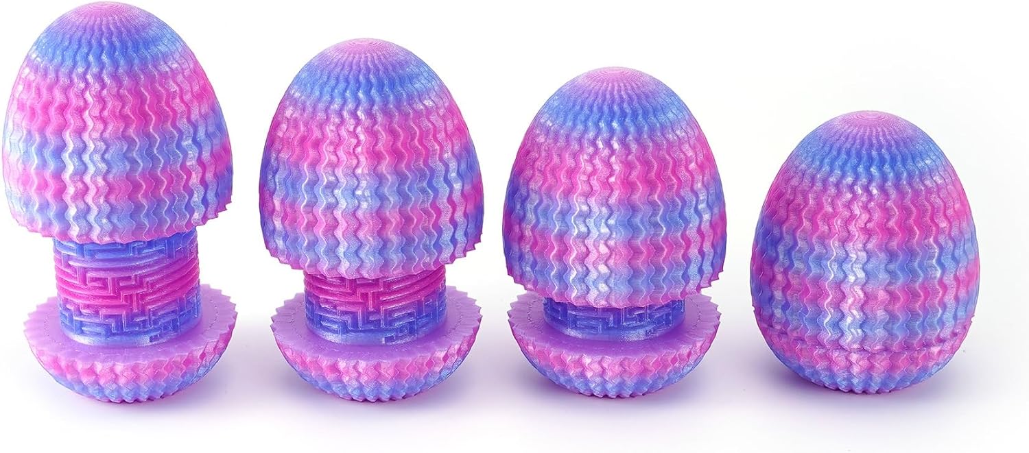 FoxVilla 3D Printed Mystery Maze Egg, Money Puzzle Box with Hidden Compartment, Brain Teaser Game, Gift for Adults & Kids (Crystal Forest, 3.4 inch)