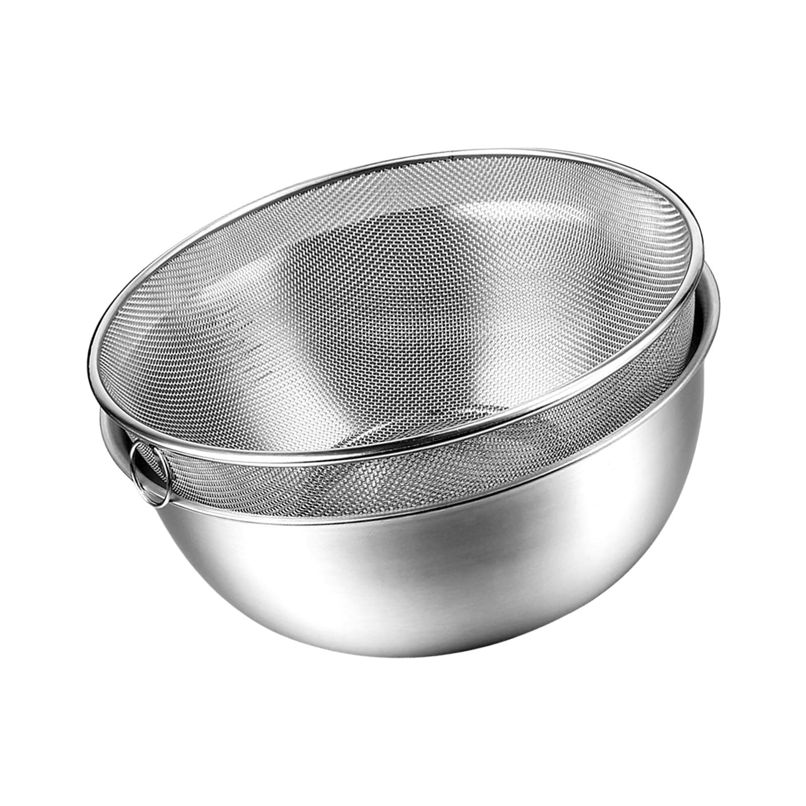 Buxuaaaa Stainless Steel Colander with Mixing Bowl Set Rusts Resistant Washer Strainer for Washing Pastas Vegetables and Fruits Stainless Steels Colander