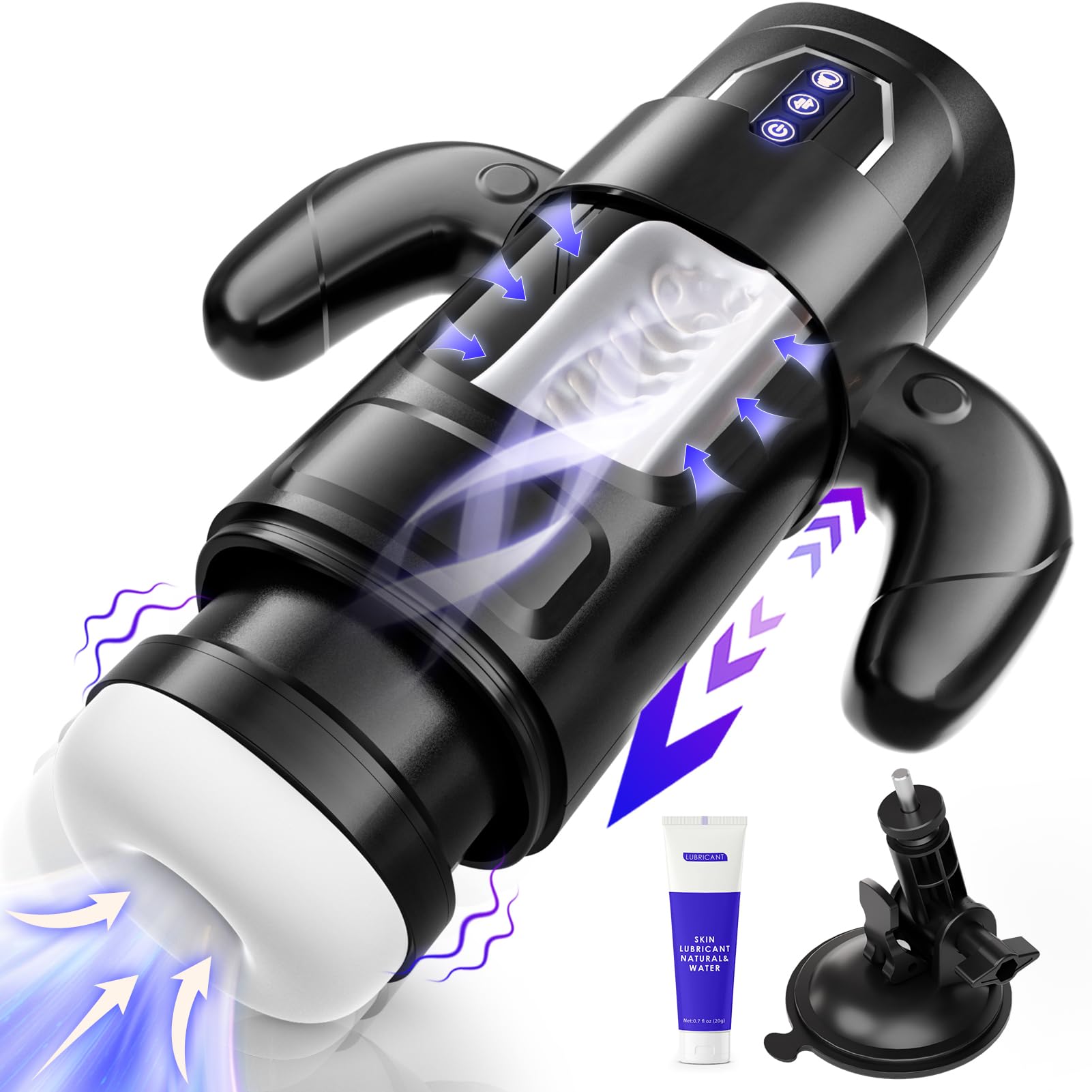 Cafatop Male Masturbator Sex Toys- Electric Men Sex Toys with 6 Thrusting & 3 Suction, Automatic Sucking Male Masturbation Cup with Handle, Penis Pump Pocket Pussy Stroker Vibrator for Adult Men