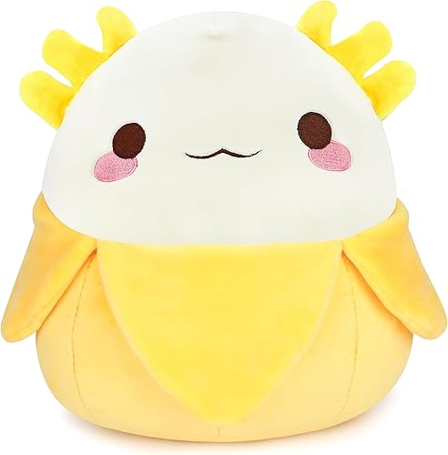 Juguete de peluche de ajolote de plátano, 10.7 pulgadas, suave juguete de peluche de ajolote de plátano, animales de peluche Kawaii para niños, disponible en Yaxa Peru