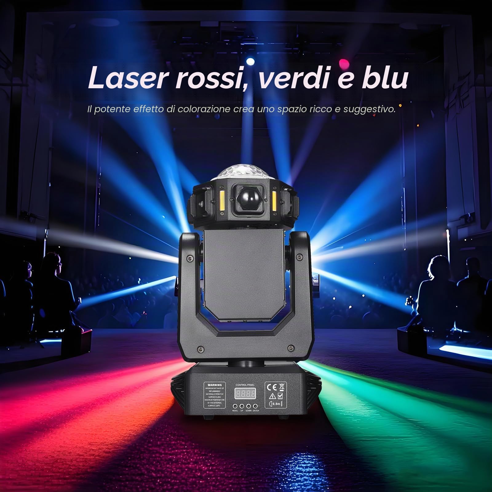 Luce da discoteca per festa, testa mobile, ZS101, proiettore LED RGB DJ controllato da musica, luci da discoteca, effetto DMX, per KTV, riunione familiare, matrimonio, compleanno, Halloween