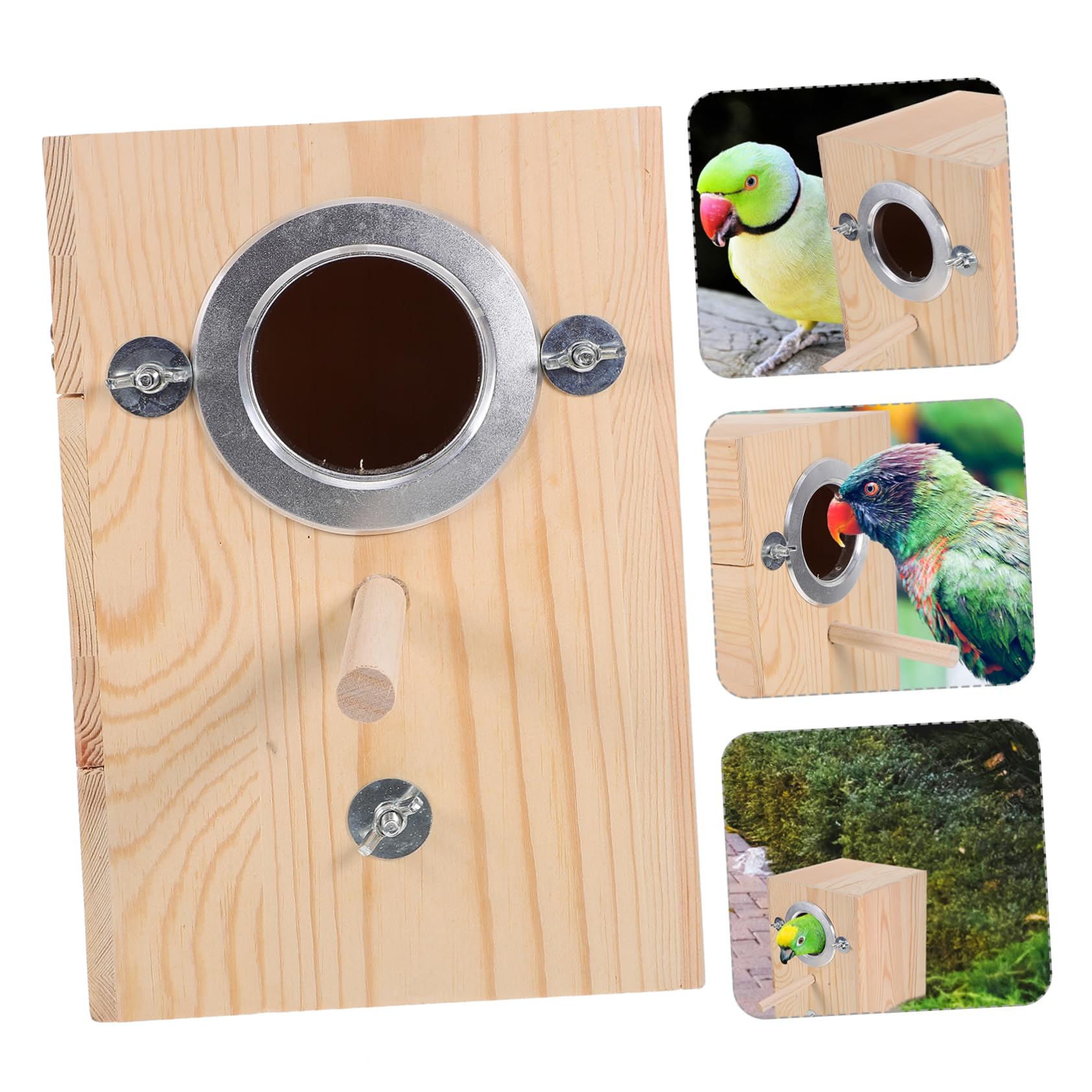 Cassa per Nidificazione Legno per Parakeet Casa Legno per Uccelli Nido per Uccelli Accessori per Allevamento