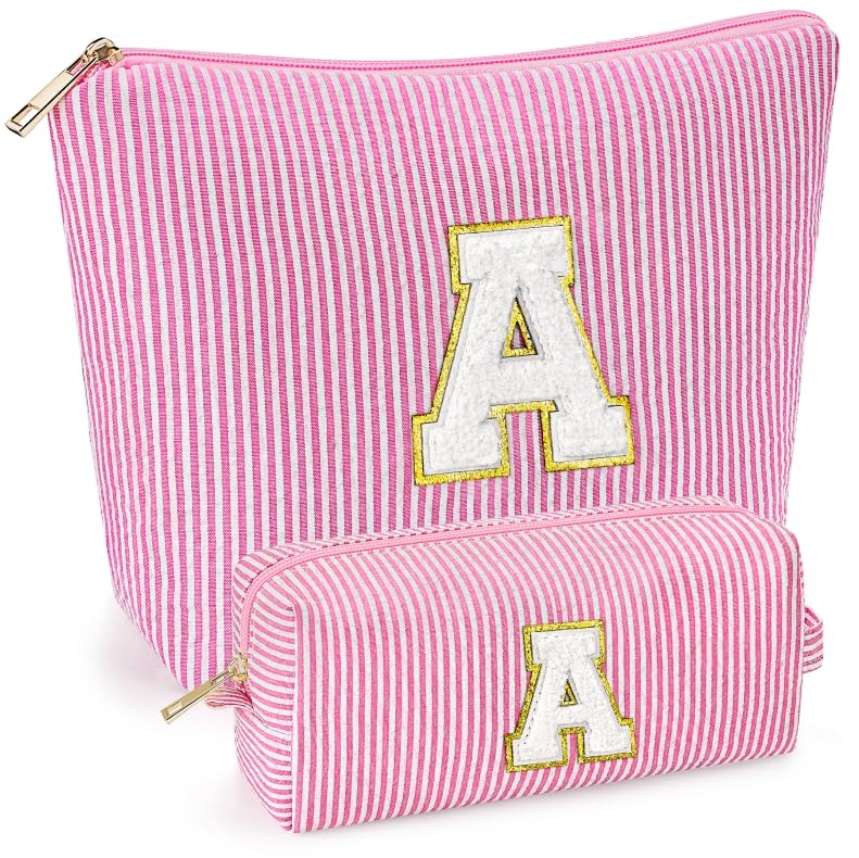 mibasies 2 PCS Initial Makeup Bags for Women: Cosmetic Bag for Tr...