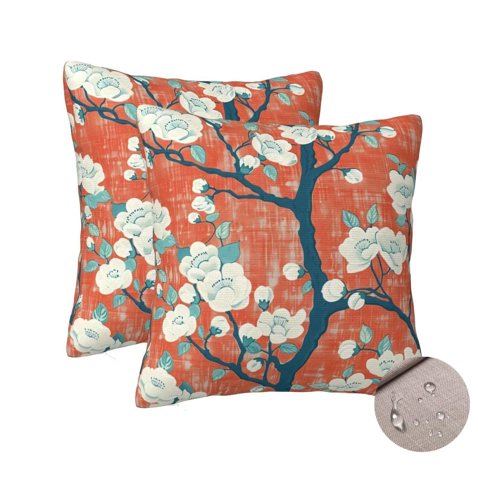 Housses de coussin extérieur imperméable 60x60cm pour coussin canapé décoration jardin et terrasse