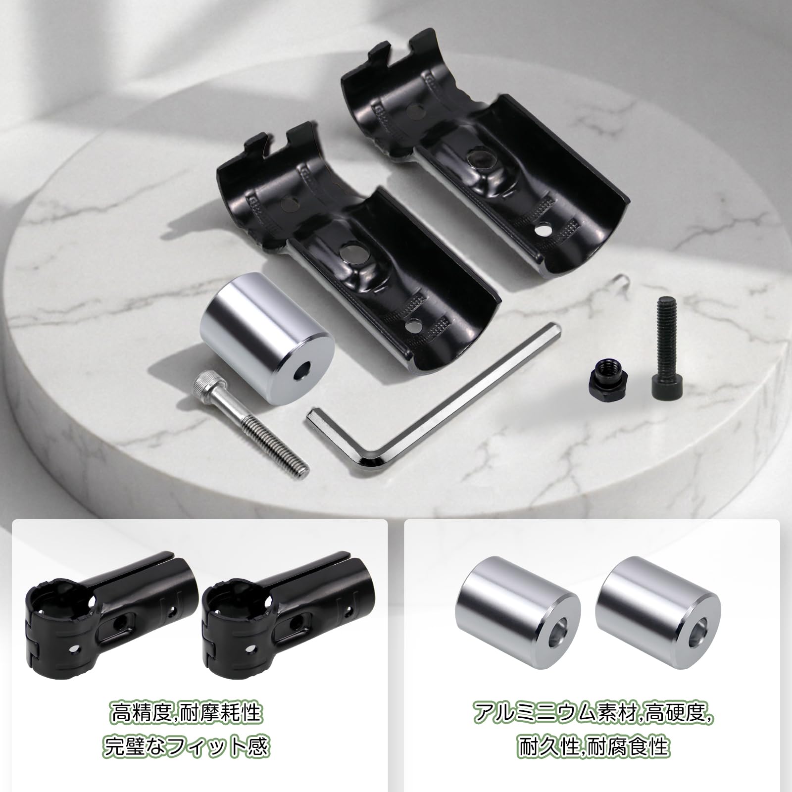 Jeyaic φ28イレクターパイプ用の車用ルーフキャリアバー用スペーシアパイプイレクターパイプアタッチメント。アルミ製アタッチメントで取り付け可能。アルミアタッチメントDIY製作で、車中泊、キャンプ、釣り、レジャーを快適に。NVANハイゼットカーゴなどに対応し、NSJ-1*4 (4)
