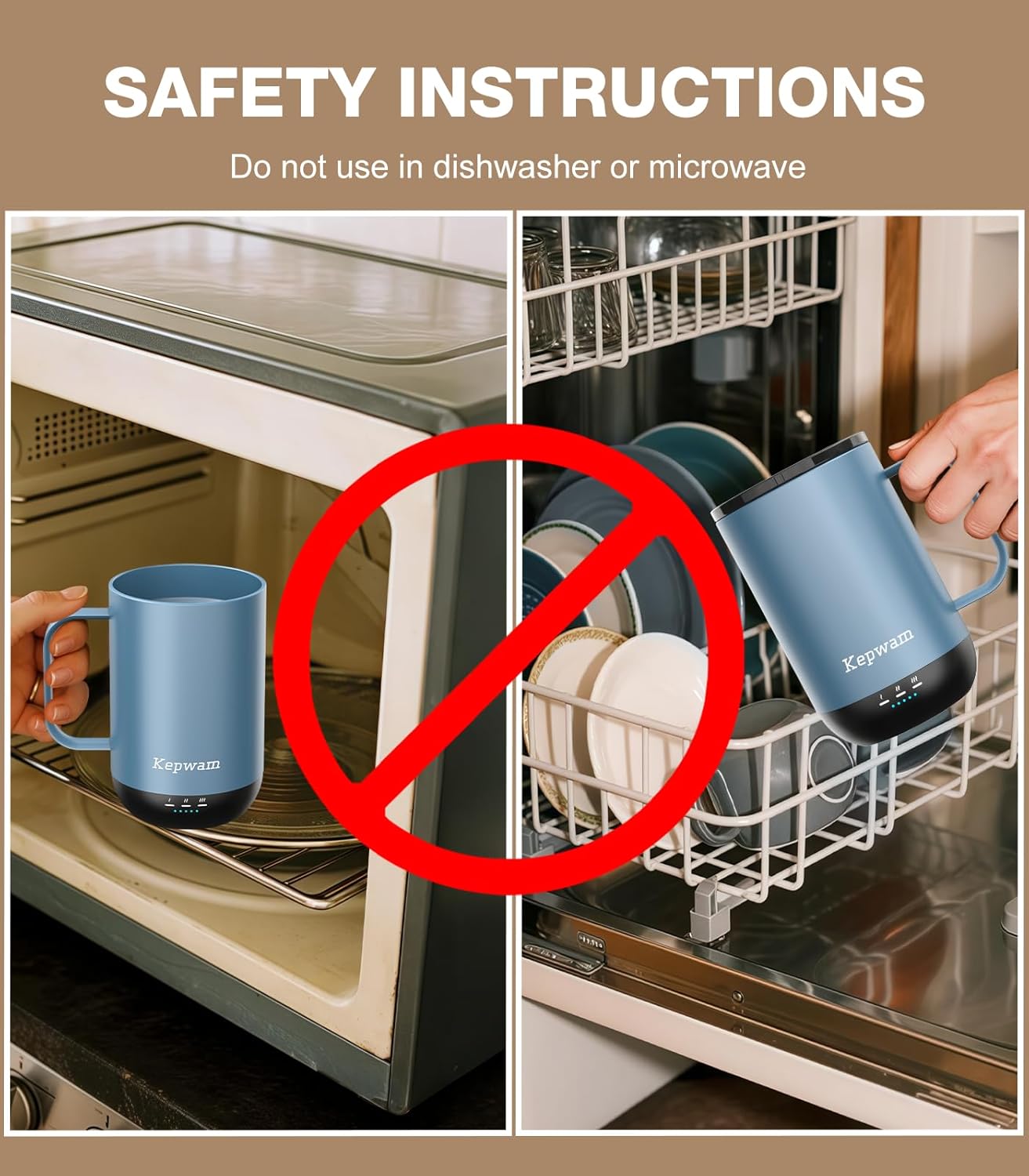 Kepwam Self-Heating Coffee Mug T1-16oz, Fast Heating Rechargeable Heated Coffee Mug, Smart Mug with App & Button Control, Ideal Gift for Coffee Lovers & Hot Drink Enthusiasts - Image 9