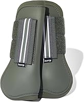 Vista 12 de HORZE Adepto Open Front Tendon Boots Carcasa duradera con forro de neopreno - Negro - Caballo