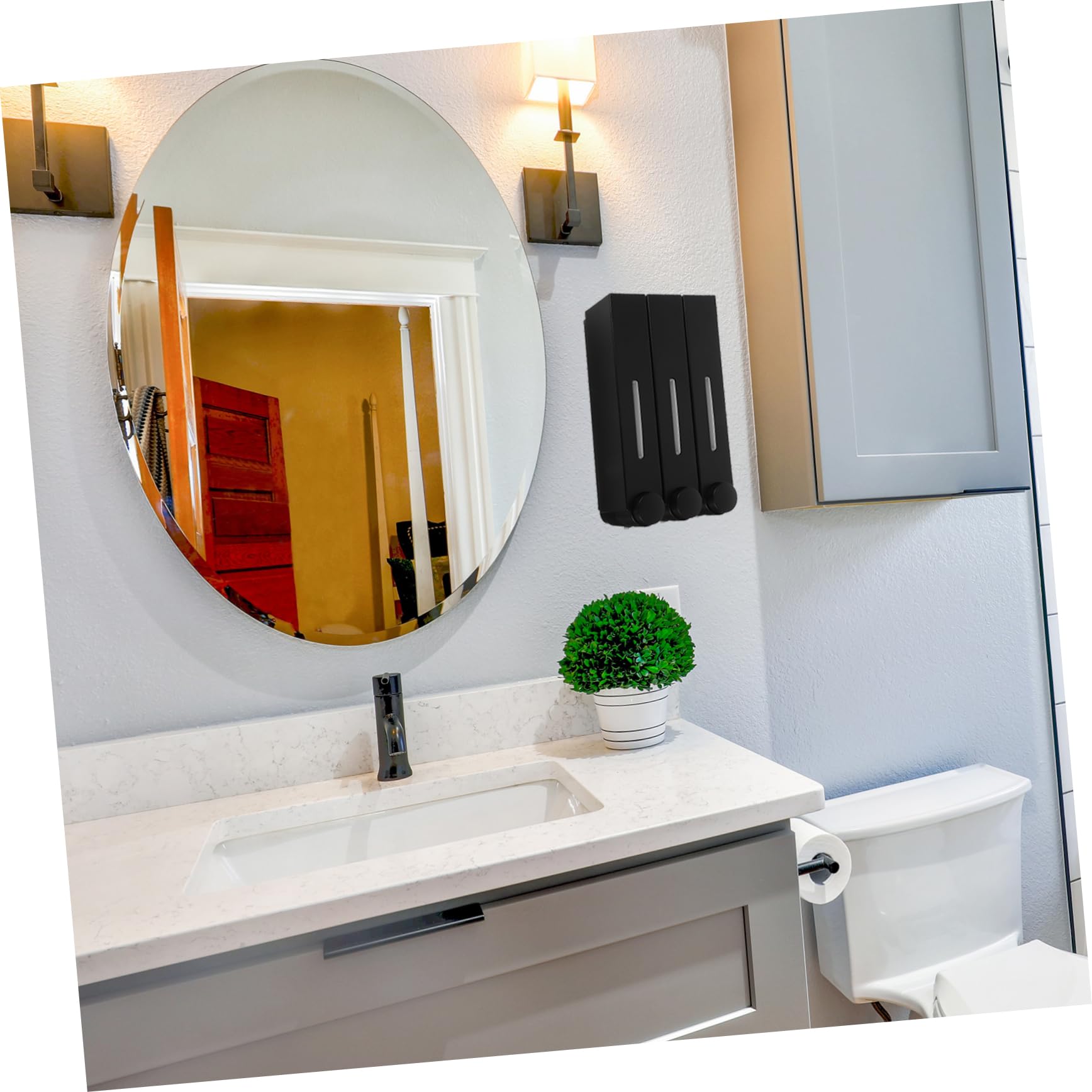 MAGICLULU Dispenser Di Sapone A 3 Scomparti Dispenser Doccia Ricaricabile Da Parete Per Bagno