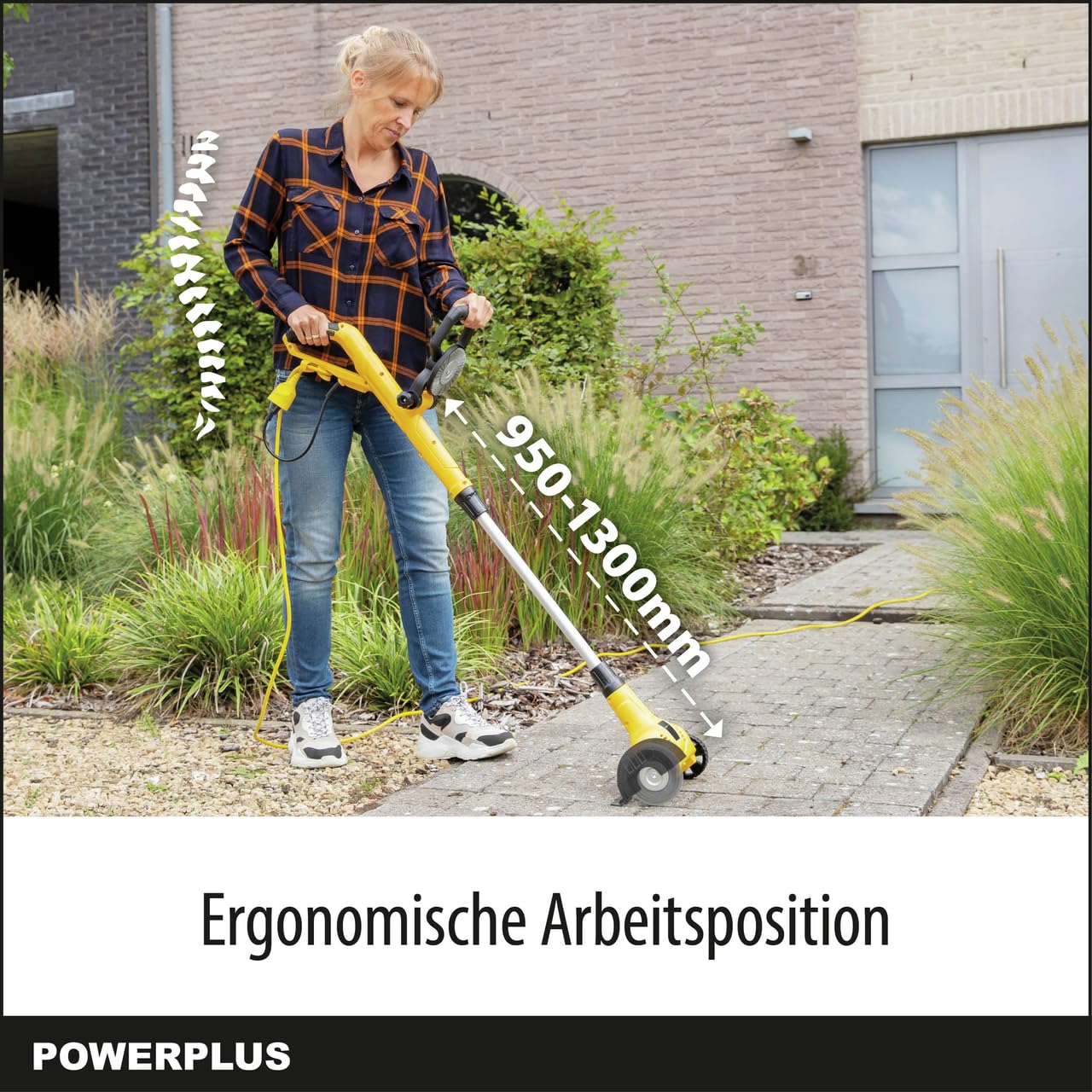 POWER plus Powerplus elektrischer Teleskop-Unkrautstecher POWXG6650-400W Unkrautentferner, mit Batterie und Ladegerät, mit Nylon- und Stahlbürste, Unkrautstecher, Gartengeräte zur Unkrautvernichtung
