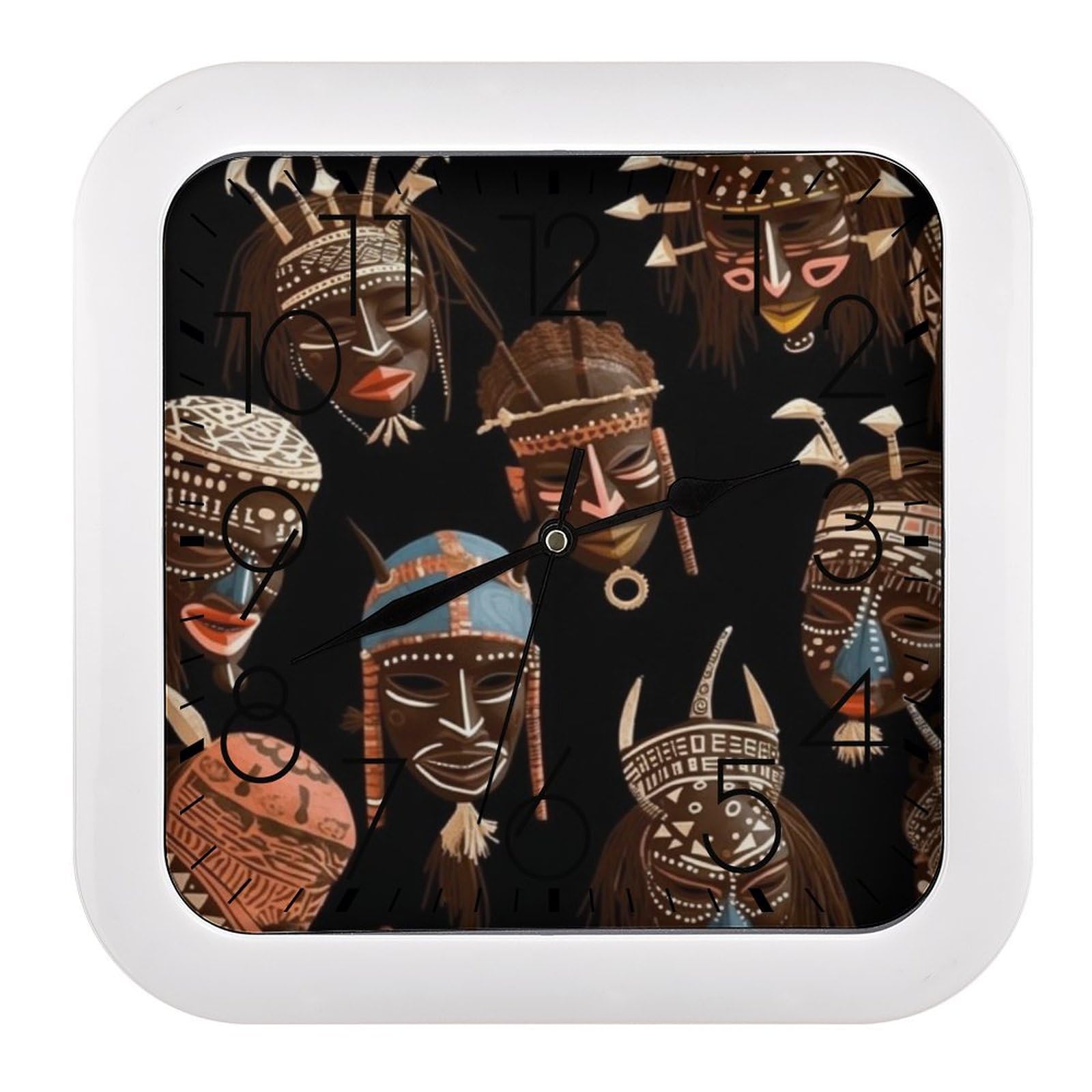 Horloge murale silencieuse African Ritual sans tic-tac pour la chambre