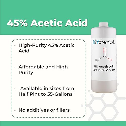 Miniatura 2 de Chemfulfill - Solución de ácido etanoico al 45% de alta pureza para uso industrial y de laboratorio, fabricada en Estados Unidos, varios tamaños