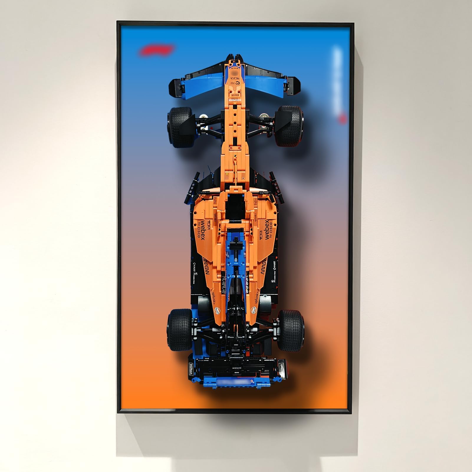 Display Frame Compatible with Lego 42141 Technic McLaren F1,Building Blocks Display Wall Mount Compatible with Lego Car - Ideal Gifts Compatible with F1 Lovers,Size:29.5x17.7 in