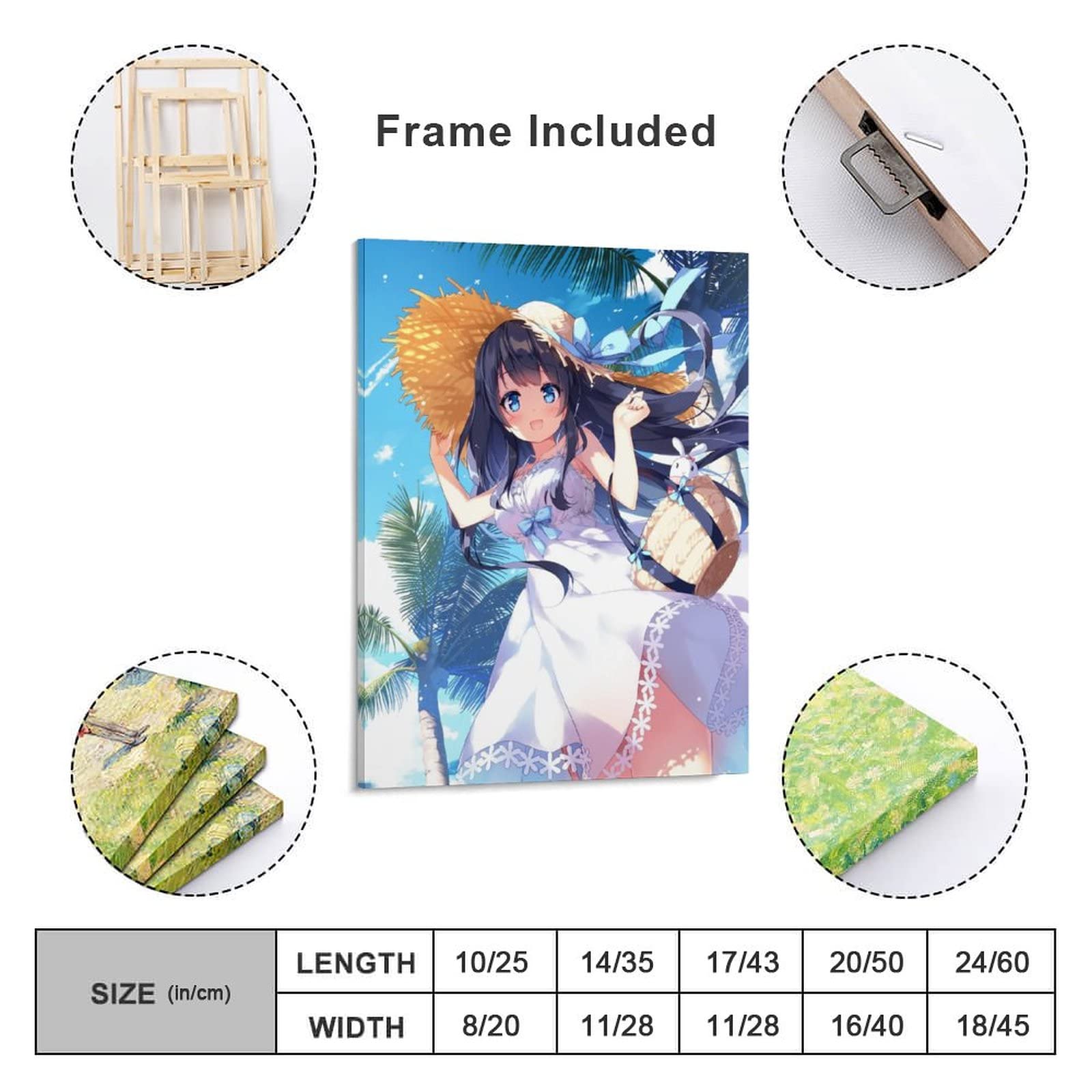 Amazon.co.jp: アートパネル サマー ドレス 女の子 イラスト 壁掛け
