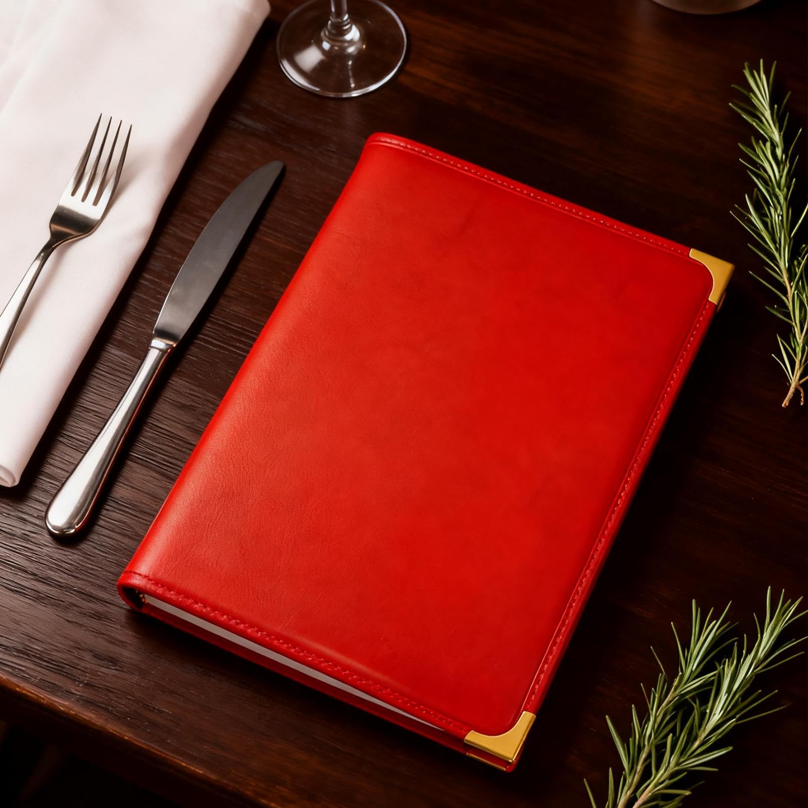 Milageto Porta menù ristorante, porta menù, tasca trasparente ricaricabile, 12 visualizzazioni, menù per ristorante, bar, caffetteria, matrimonio, Rosso